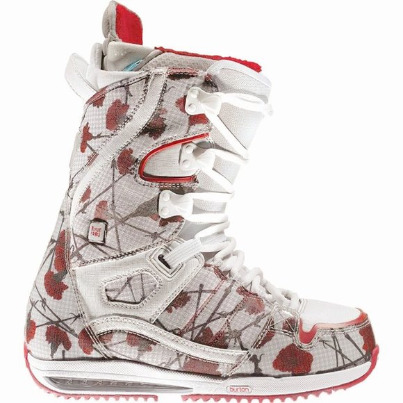 NEW Burton Sapphire Womens Snowboard Boots! White & Red Floral Size 5 or 6 - Picture 2 of 2
